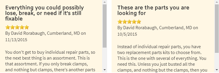 Replacement Parts Kit feedback