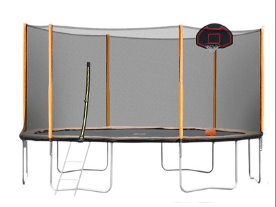 14FT Outdoor Activity Garden Backyard Trampoline With Basketball Hoop