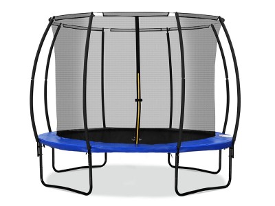 10′ Black/Blue Round Backyard Trampoline with Safety Enclosure