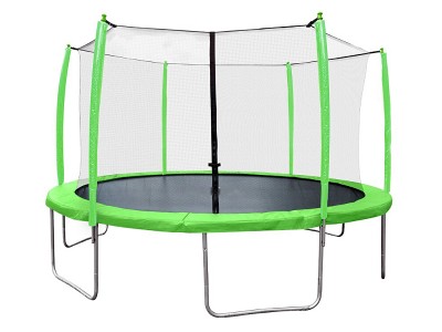 14′ Light Green Round Backyard Trampoline with Safety Enclosure