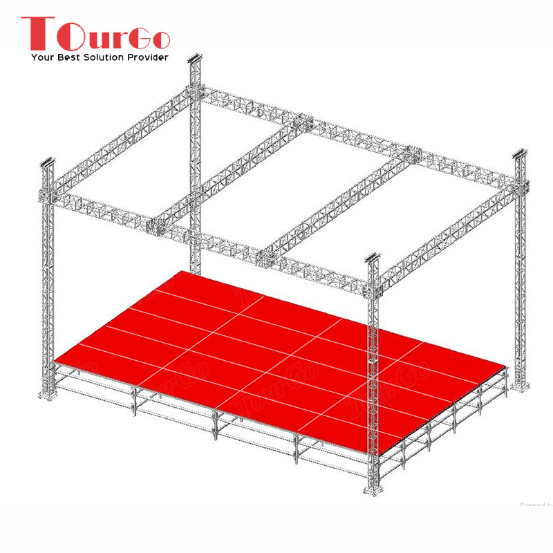 Global Truss Roof System Tourgo High Quality Aluminum Global Truss Roof System with Aluminum Portable Stage