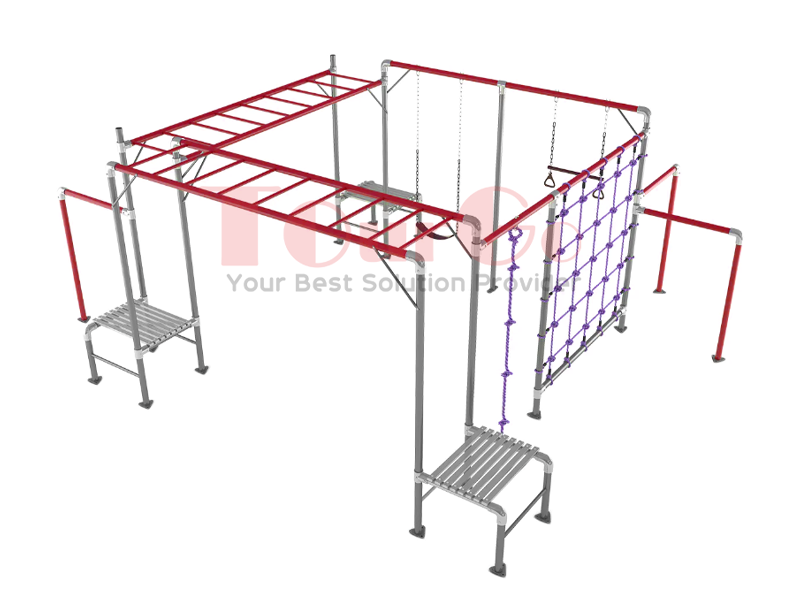Backyard outdoors playing Junior Jungle monkey bar climbing frame for home