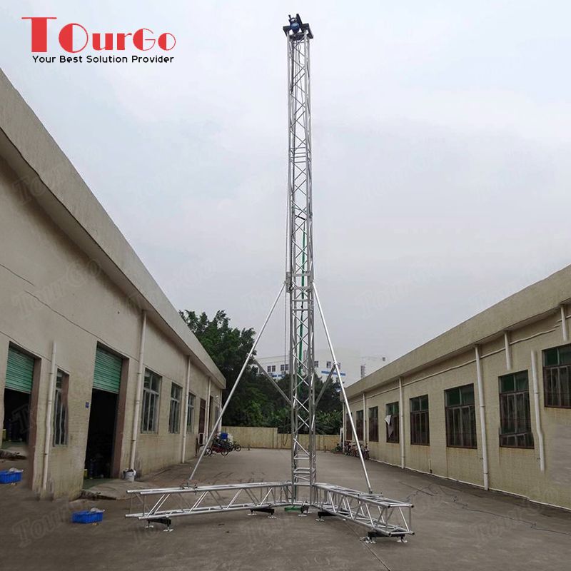 Tourgo 6-10m Line Array Speaker Truss Stand, Speaker Truss Lift Tower for dj lighting Concert