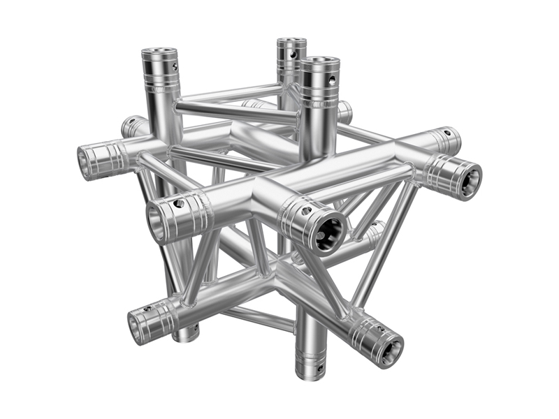 F33 Tri Truss 6 Way Horizontal X- to Vertical Junction (Up & Down)