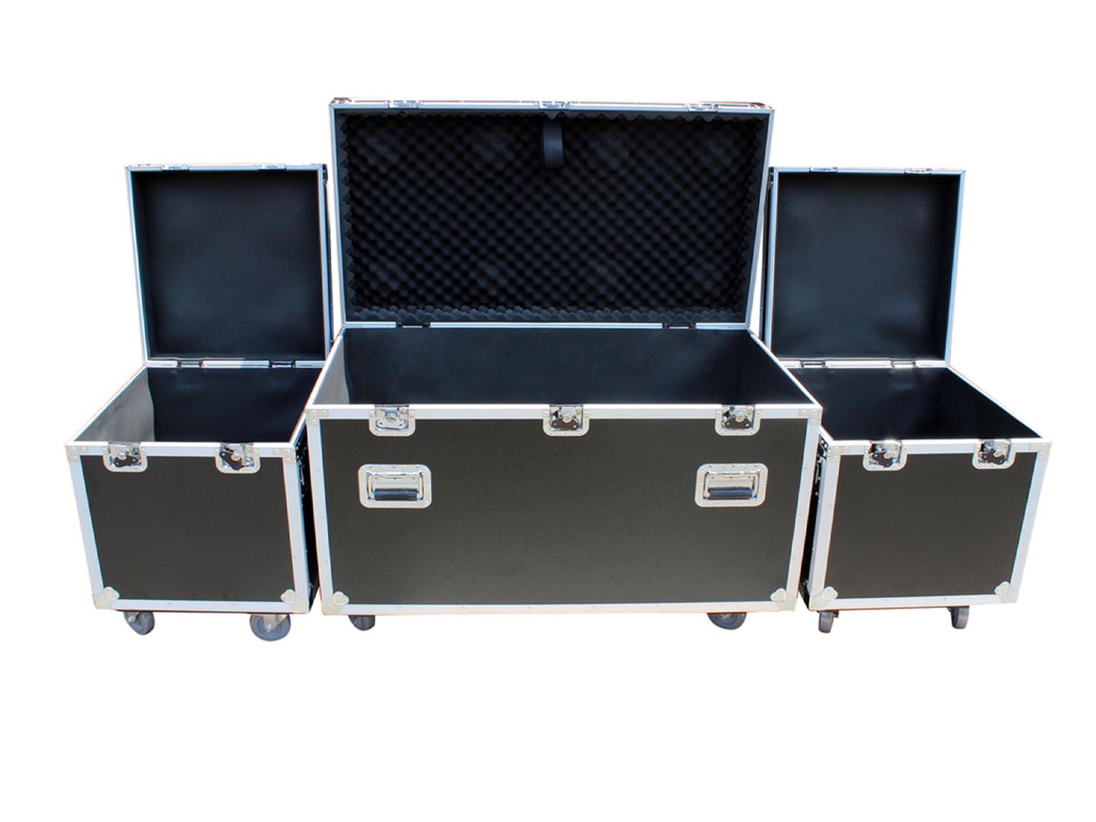 Package of 3 Utility ATA Flight Travel Storage Road Case – Includes 1-Large and 2-Half Size with 4″ Casters