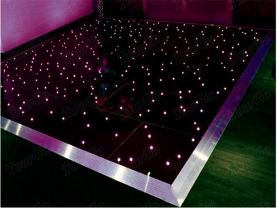 TourGo 10ft x 10ft Wedding Illuminated Portable Disco Black Starlit RGB Dance Floor With LED Light