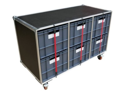 6 Large Drawer Motorsport / Tool Flightcase with Bungees