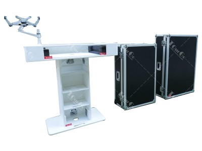 White Finish Control Tower DJ Booth Podium Stand with Road Cases for Pioneer DDJ-REV7 XDJ-XZ DDJ-1000 RANE One