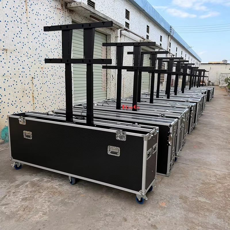 Large Capacity Customized 86 Inches LCD Screen Motorized Flight Case with TV Lift Mount