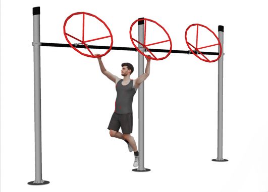 Outdoor Play Ninja Warrior Course Style SPIN CYCLE