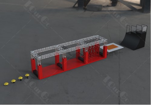 Parkour Ninja Warrior Course with Aluminum Truss Structure for Kids Training