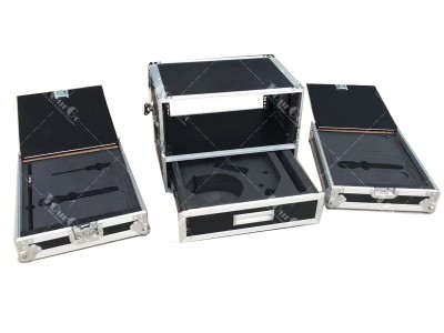5U rack flight case with 3U microphone drawer case