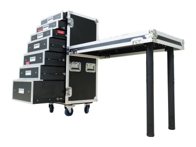 7 Drawer Production Work Case Table/ 7-Drawer Utility Case/ Attachable Standing Lid Table