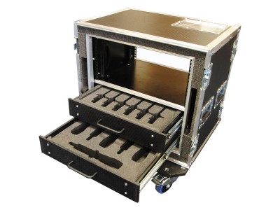 Custom 5u Sennheiser 200 Mic Kit Sleeved Rack Flight Case