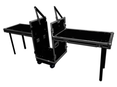 10u x 16u Mixer Rack Twin Table Flight Case