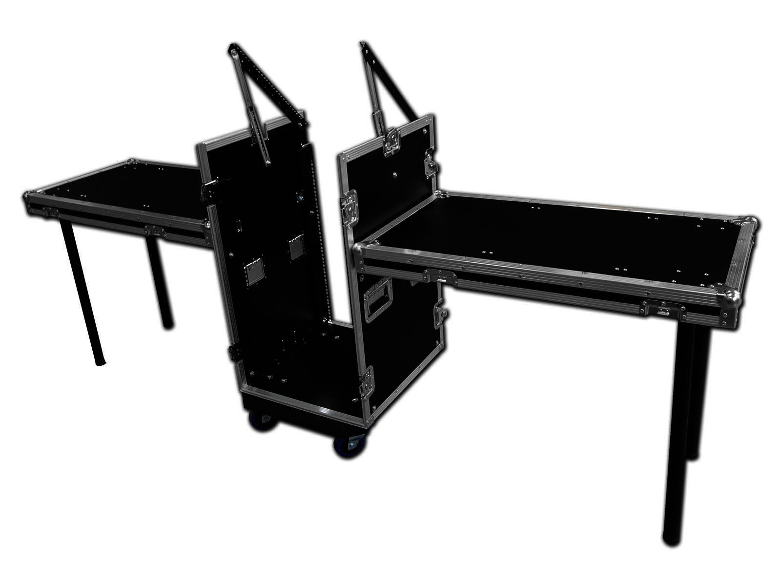 10u x 16u Mixer Rack Twin Table Flight Case