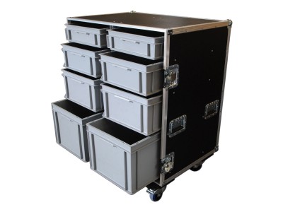 Custom Large Production Flight Case With 8 Trays