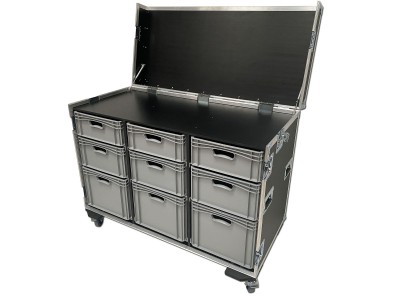 Large Production Flight Case With 9 Trays