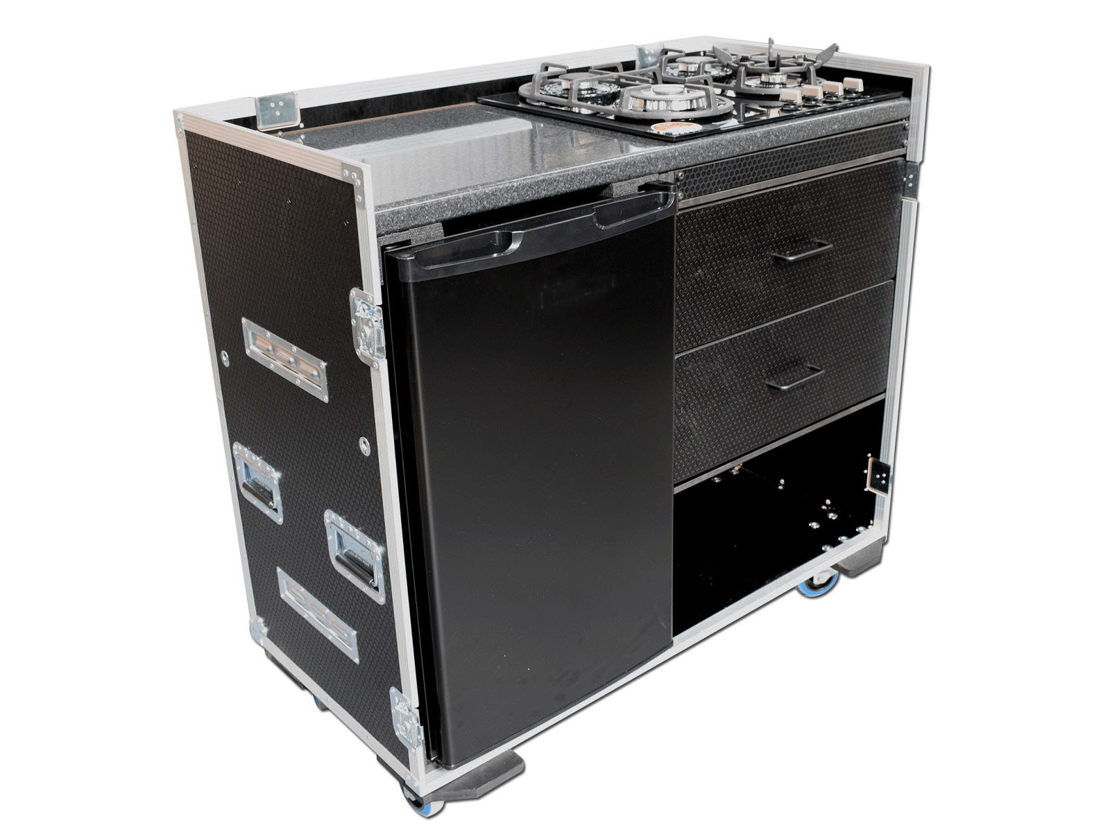 Custom Production Flight Case With Large Fridge + Gas Hob