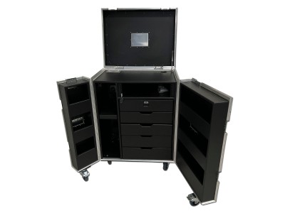 5 Drawer Backline Tool Flightcase With 3u Rack Space