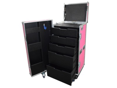 5 Drawer Backline Tool Flight case In Pink