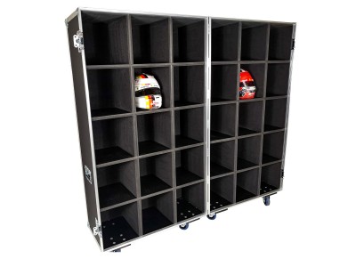 x30 Way Custom Motor Racing Helmet Rack Flight Case