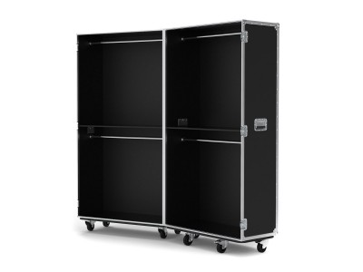 Retail Display Flight Case with Clothes Rails in Black