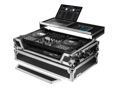 Pioneer DJ DDJ-FLX10 1U Flight Case with Glide Style Laptop Platform and Wheels