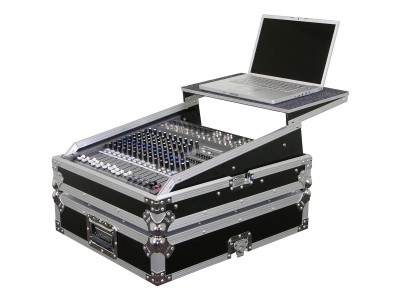 Universal 12U Rack Mountable Mixer Flight Case with Glide Platform