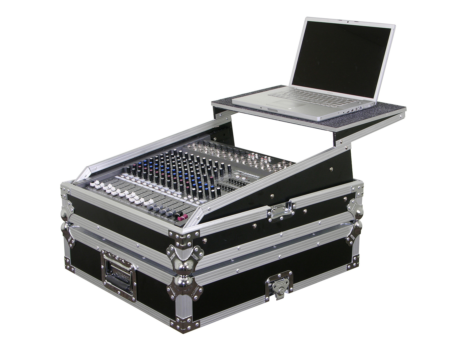 Universal 12U Rack Mountable Mixer Flight Case with Glide Platform