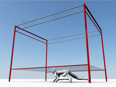 Ninja Steel Course Crawling under net