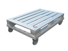 TourGo Square Lightweight Channel Aluminum Pallet With Wheels