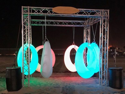 Glow Luxury Round Reclining LED Swing Hanging Outdoor Color Change Lighting