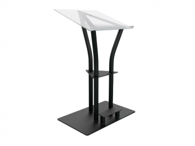 BLACK Aluminum Lectern with Acrylic Top