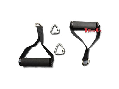 Fitness Rubber Grip D-Handles with HORIZONTAL CLIMBING NET for playground ninja monkey bar frames