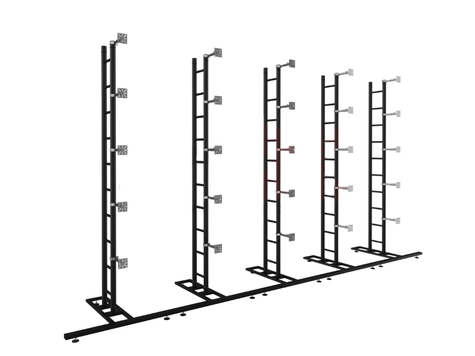 LED Video Display Panel Ground Support System Package 5M/16.40FT Width x 2.5M/8.20FT Height in Black