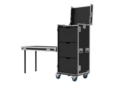 3 Drawer Tech Flight Case with Hinged Top Lid