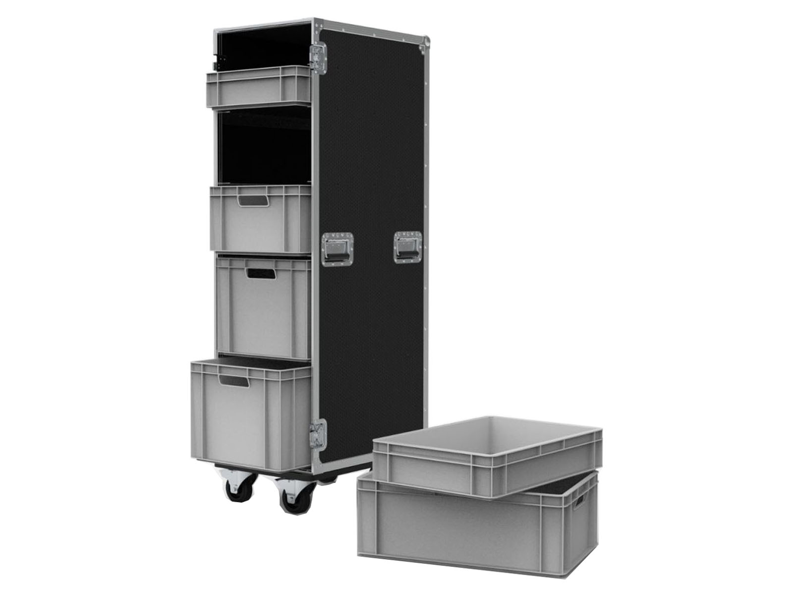 6 Drawer Euro Container Flight Case
