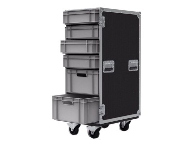 6 Drawer Euro Container Flight Case