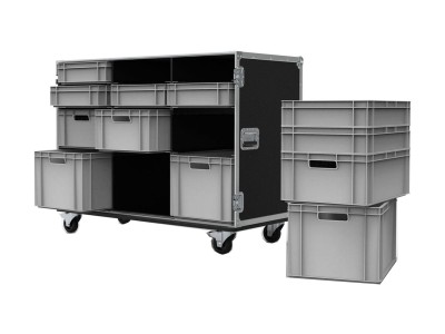 12 Drawer Triple Width Euro Container Flight Case