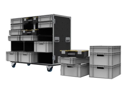 15 Euro Drawer with 3 Stanley Fatmax Organisers Flight Case
