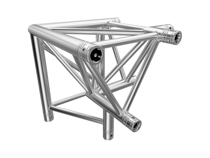 F43 Tri Truss 3 Way 90° Horizontal Corner (Apex Down) to Vertical Junction Left