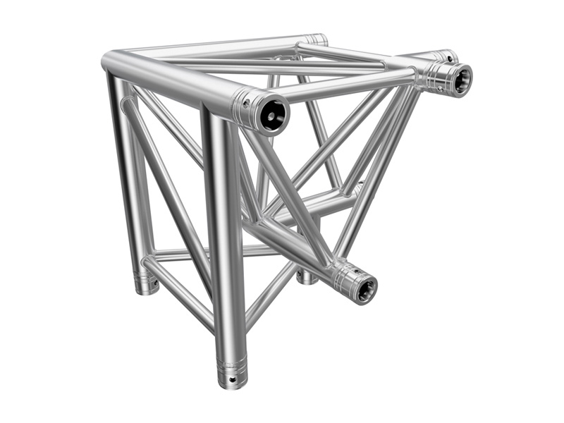F43 Tri Truss 3 Way 90° Horizontal Corner (Apex Down) to Vertical Junction Right