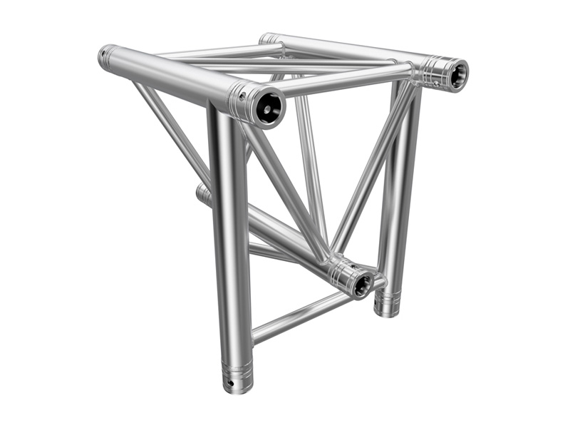 F43 Tri Truss 3 Way Vertical T-Junction (Apex Down) with Spigots, Pins & R-Clips
