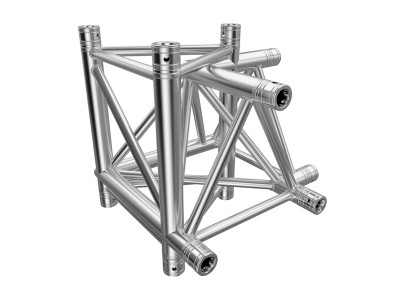 F43 Tri Truss 4 Way 90° Horizontal Truss Corner to Vertical Junction (Apex Up/Down)