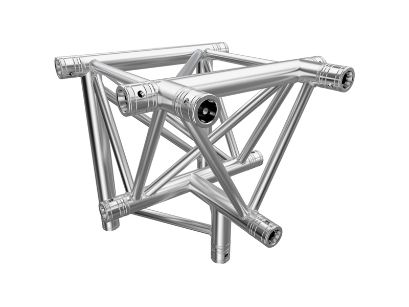 F43 Tri Truss 4 Way Horizontal T- to Vertical Junction (Apex Down)