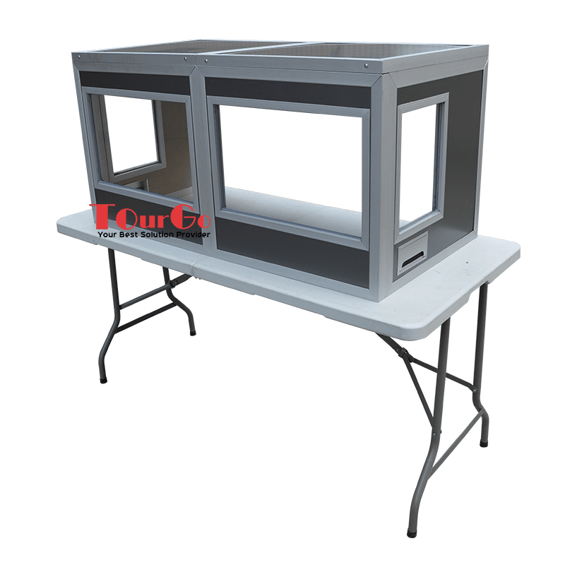 TourGo Two Person Portable Desktop Tabletop Translation Booth Device for Simultaneous Interpretation on sales