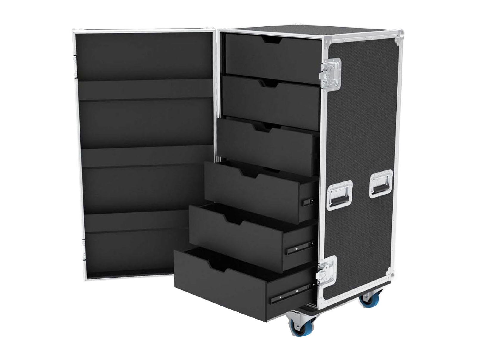6 Drawer Tech Flight Case with Hinged Lid