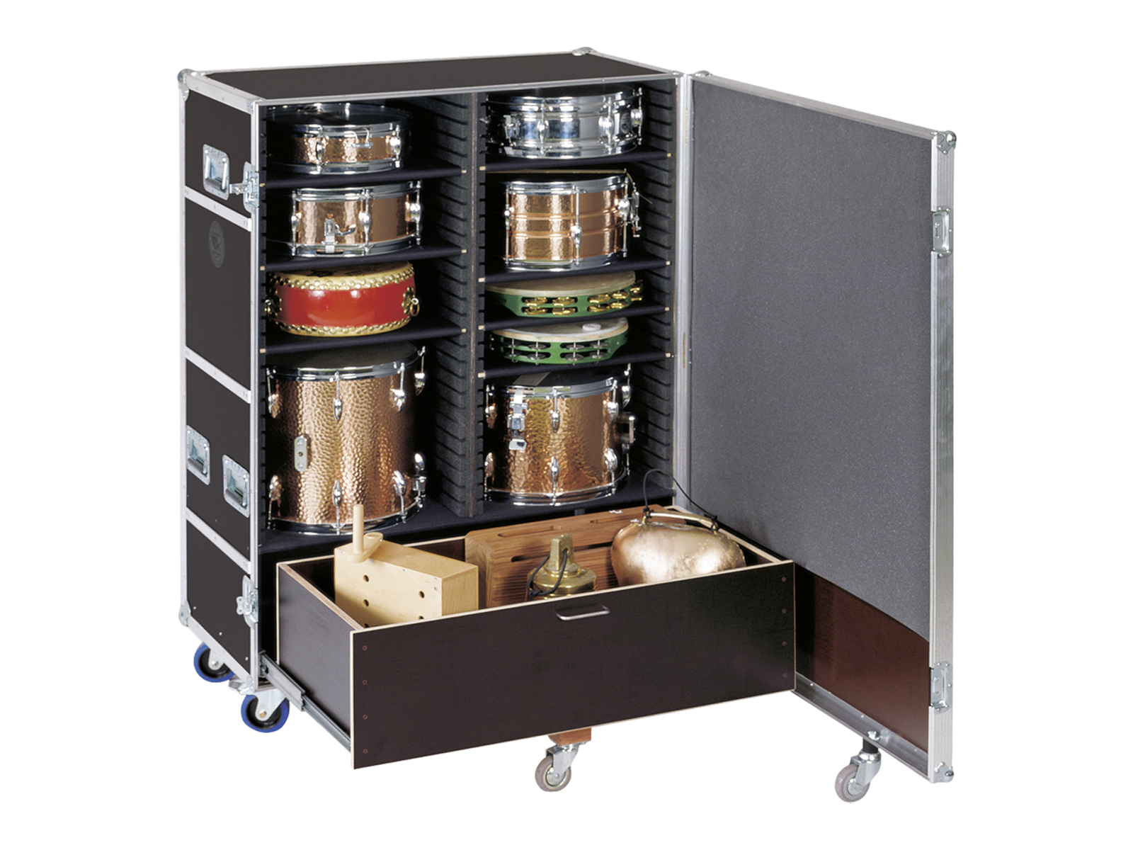 FLIGHT CASE PERCUSSION CABINET WITH SHELVES