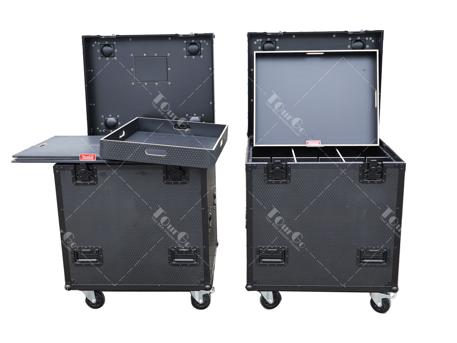 24″L x30″ Wx 30″H – Blackmagic Stackable Utility Trunk Cases w/Divider  with Wheels